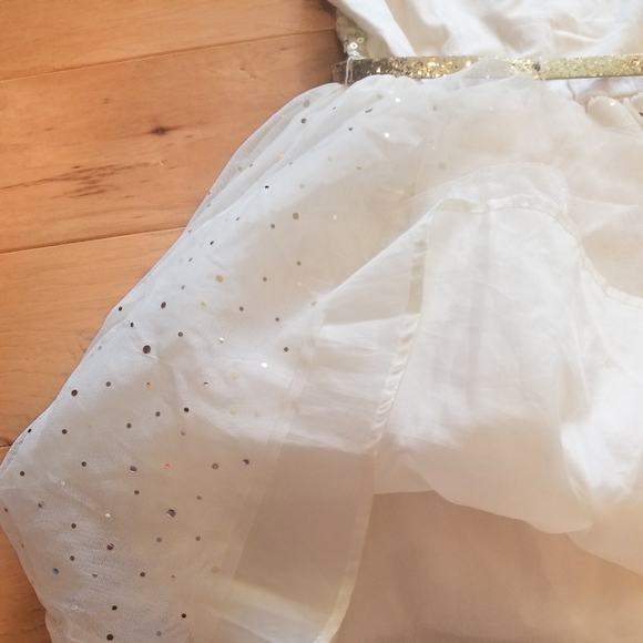 Justice Tulle Dress White and Gold - Picture 5 of 7